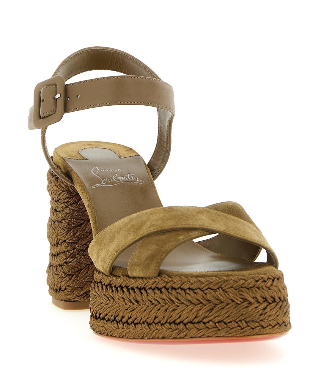 CHRISTIAN LOUBOUTIN Зеленые кожаные босоножки, фото 2