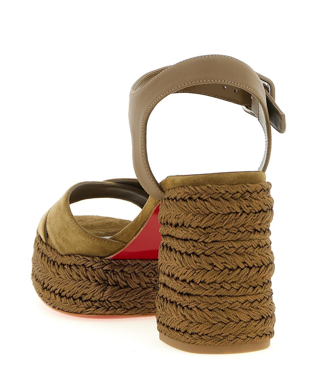 CHRISTIAN LOUBOUTIN Зеленые кожаные босоножки, фото 3