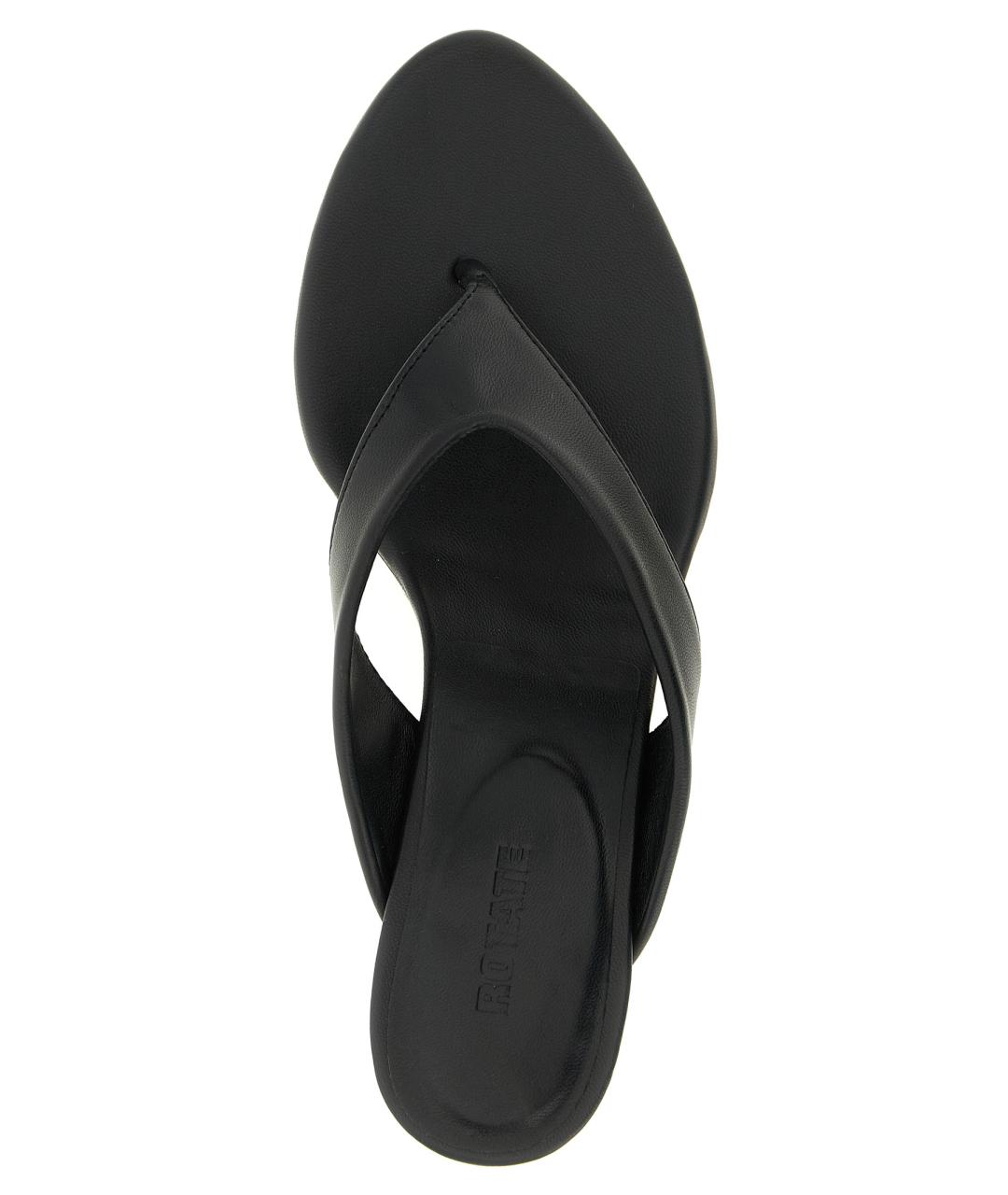 ROTATE Черные кожаные мюли, фото 4