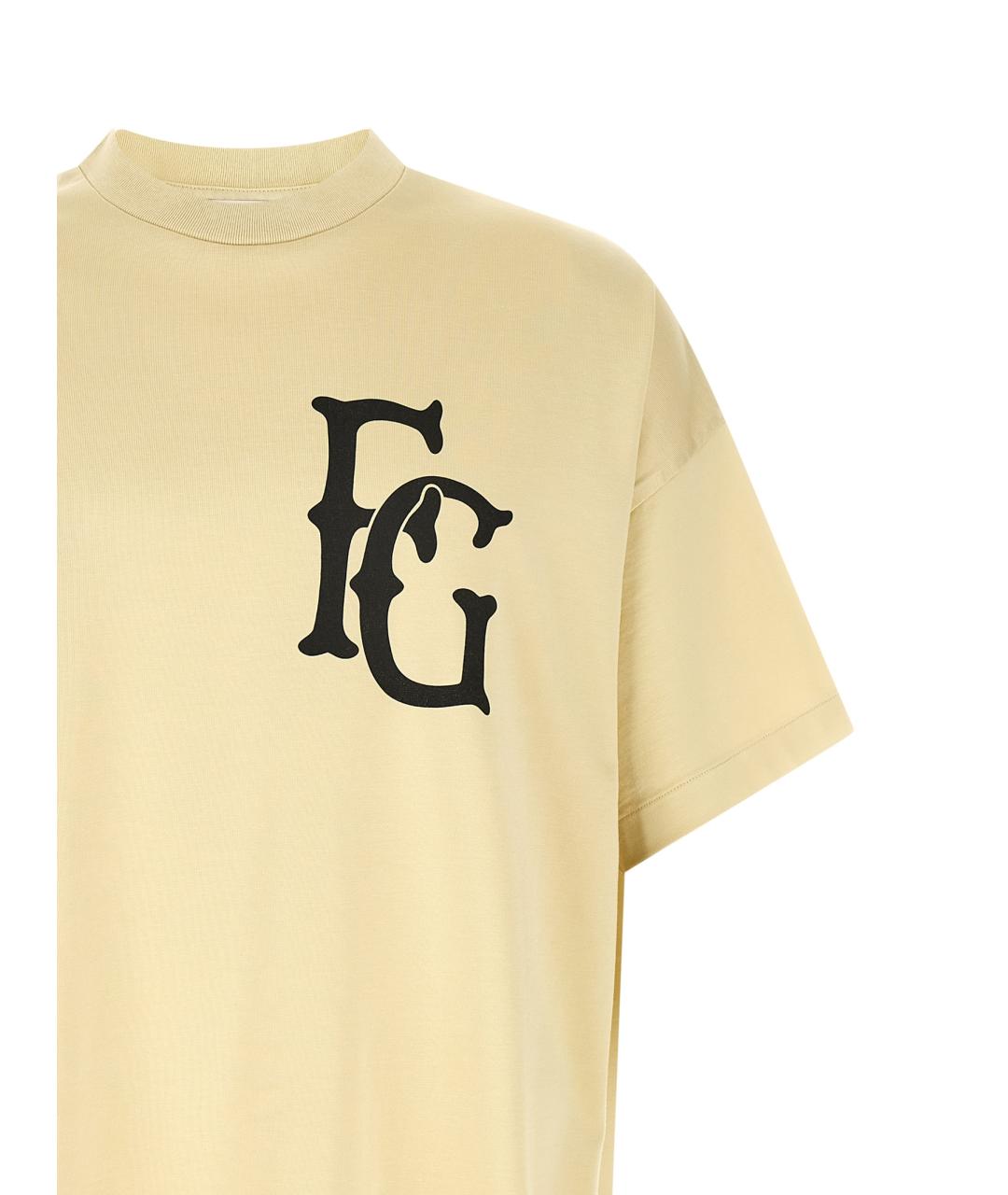 FEAR OF GOD Бежевая хлопковая футболка, фото 3