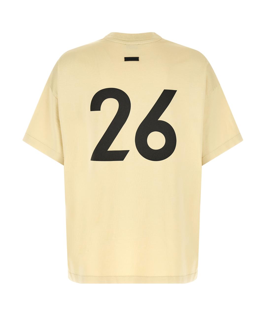 FEAR OF GOD Бежевая хлопковая футболка, фото 2