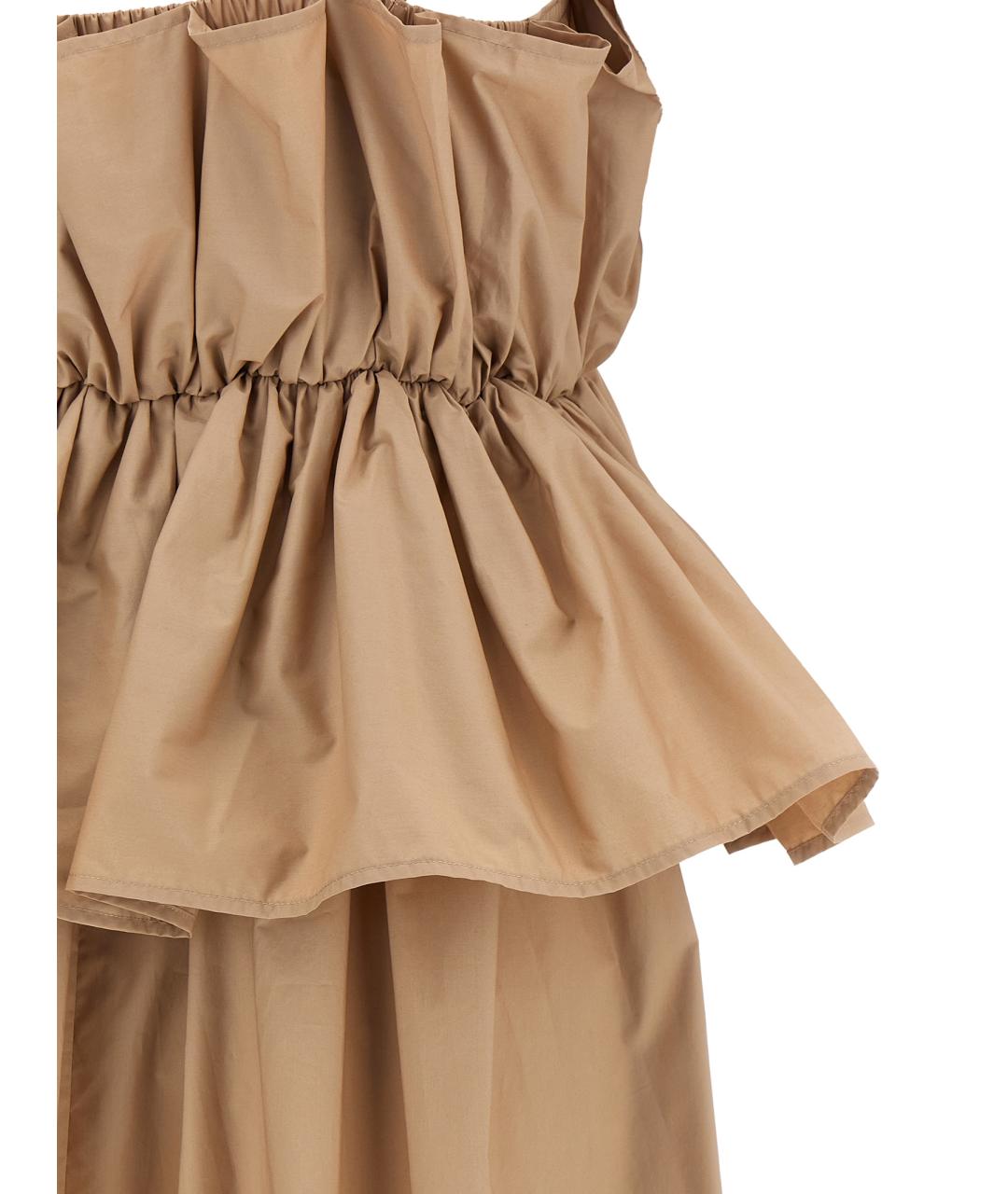 TWIN-SET Бежевое хлопковое повседневное платье, фото 4