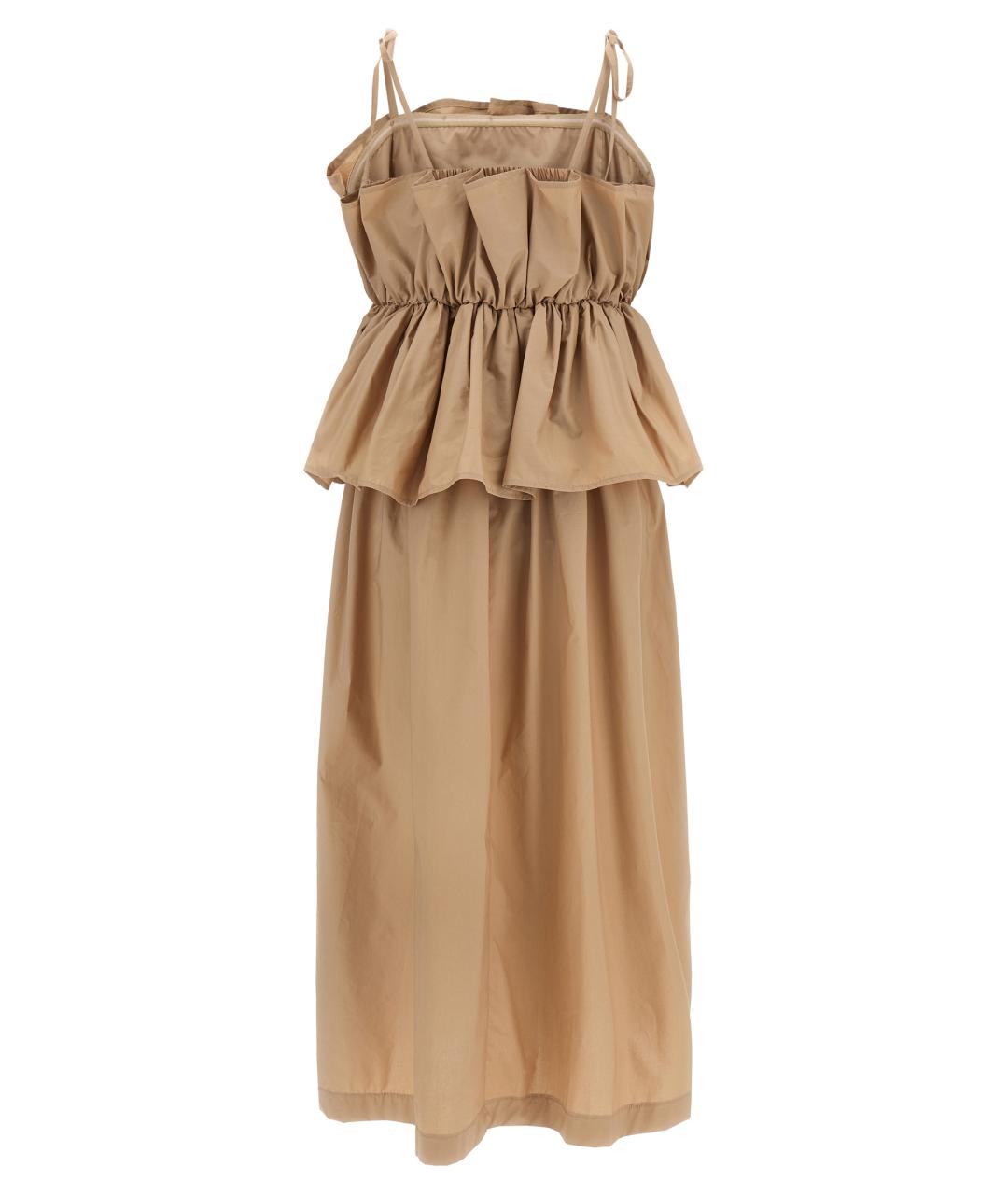 TWIN-SET Бежевое хлопковое повседневное платье, фото 2