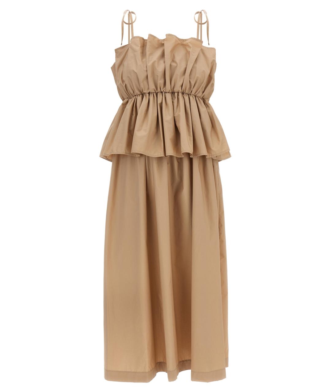 TWIN-SET Бежевое хлопковое повседневное платье, фото 1