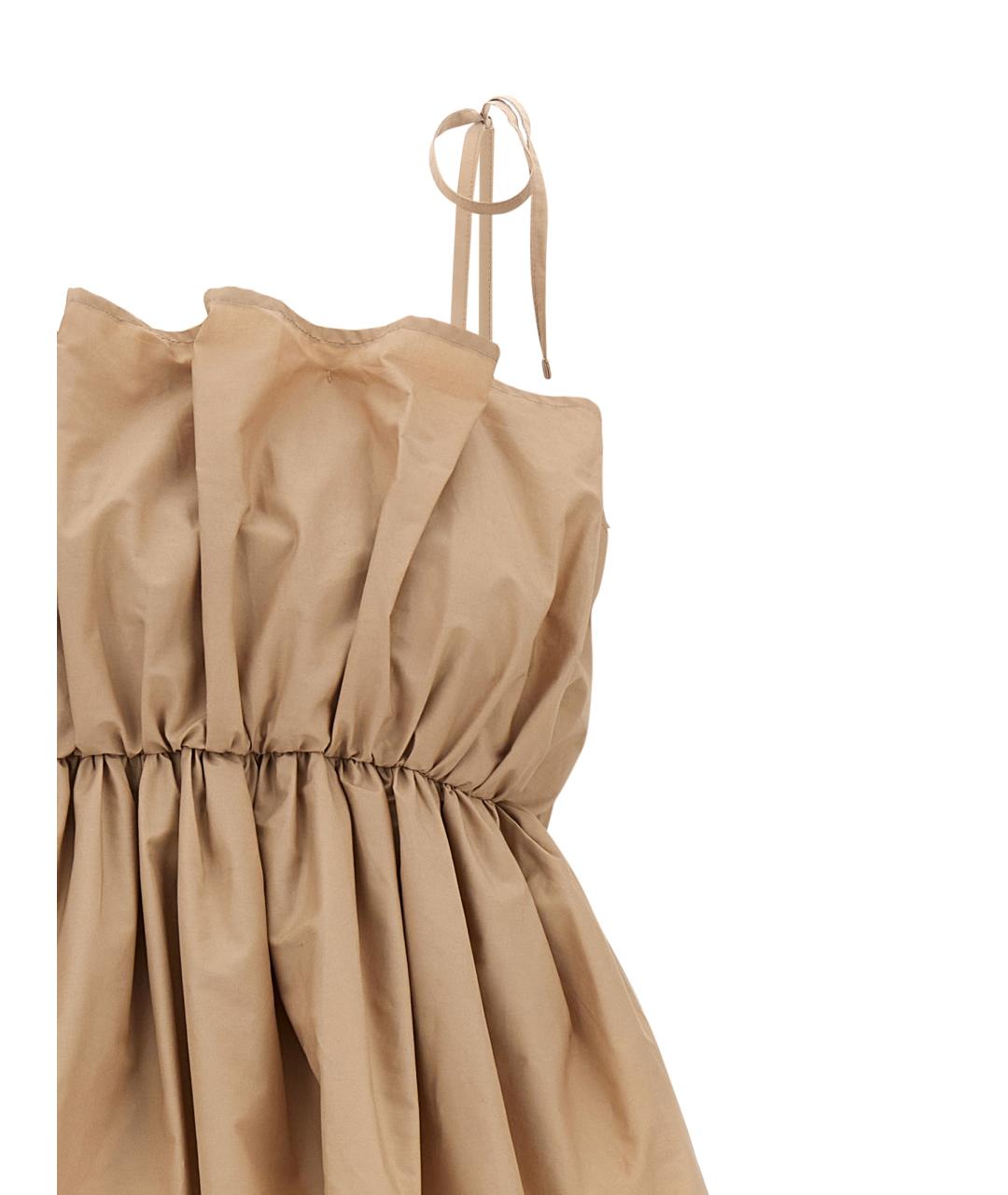 TWIN-SET Бежевое хлопковое повседневное платье, фото 3