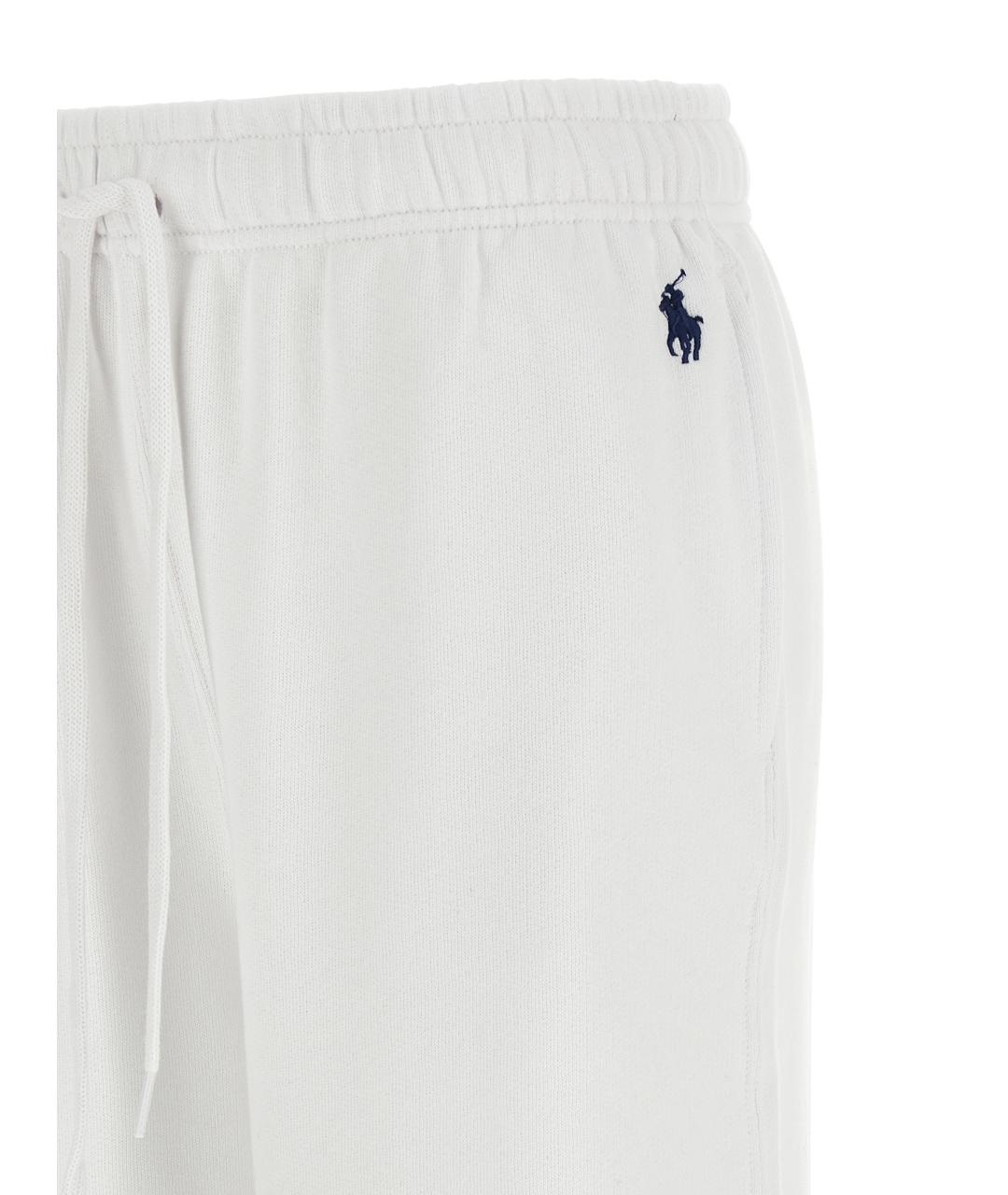 POLO RALPH LAUREN Белые хлопковые прямые брюки, фото 3