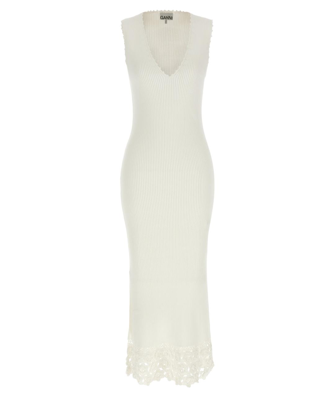 GANNI Белое хлопковое повседневное платье, фото 1
