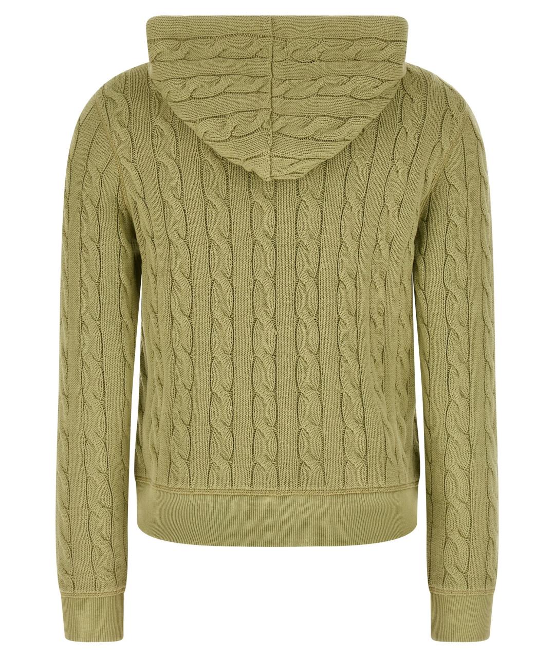 POLO RALPH LAUREN Зеленый хлопковый кардиган, фото 2