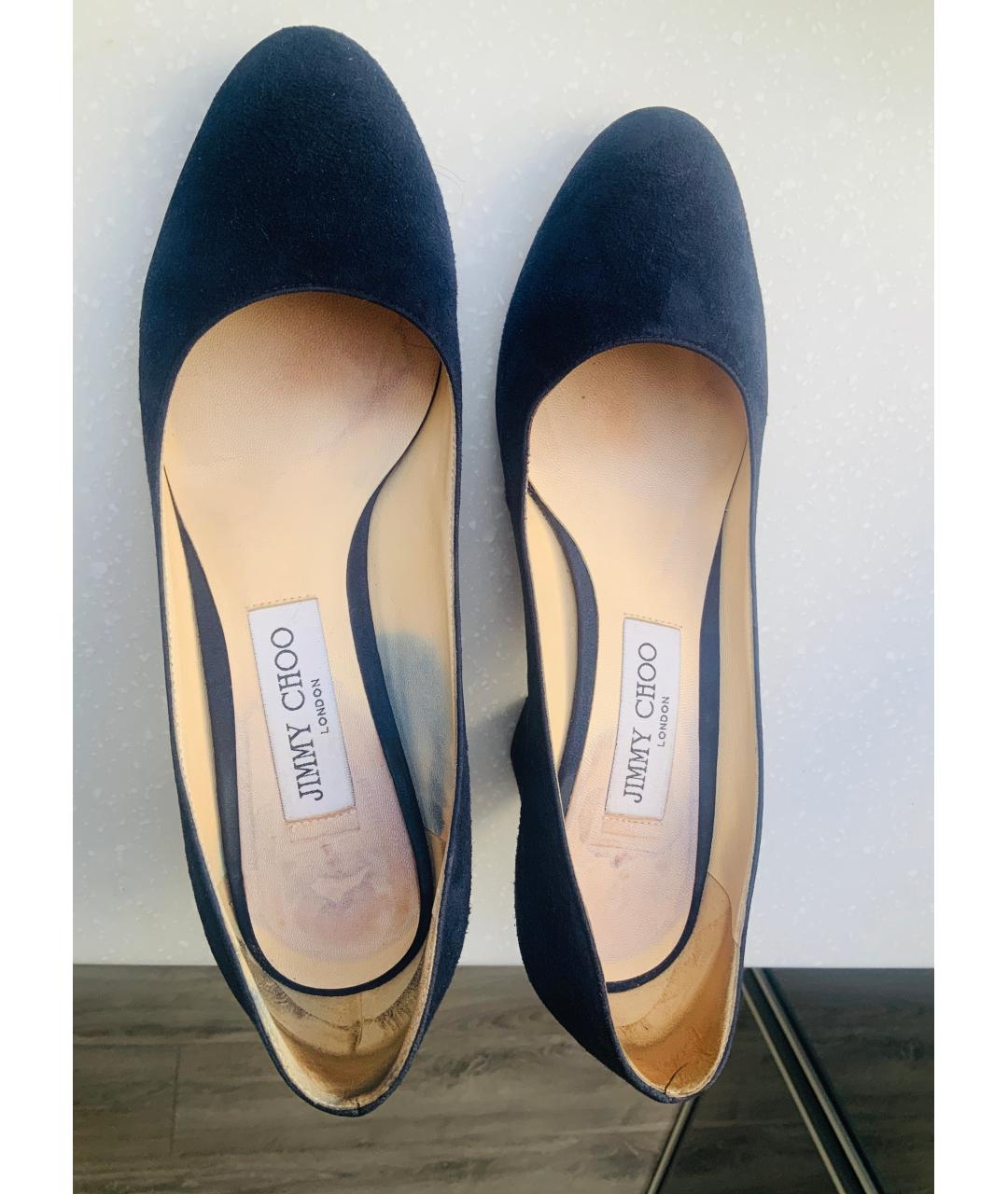 JIMMY CHOO Синие замшевые туфли, фото 4