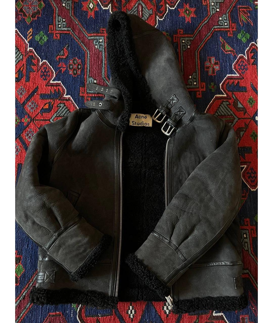 ACNE STUDIOS Черная меховая дубленка, фото 6