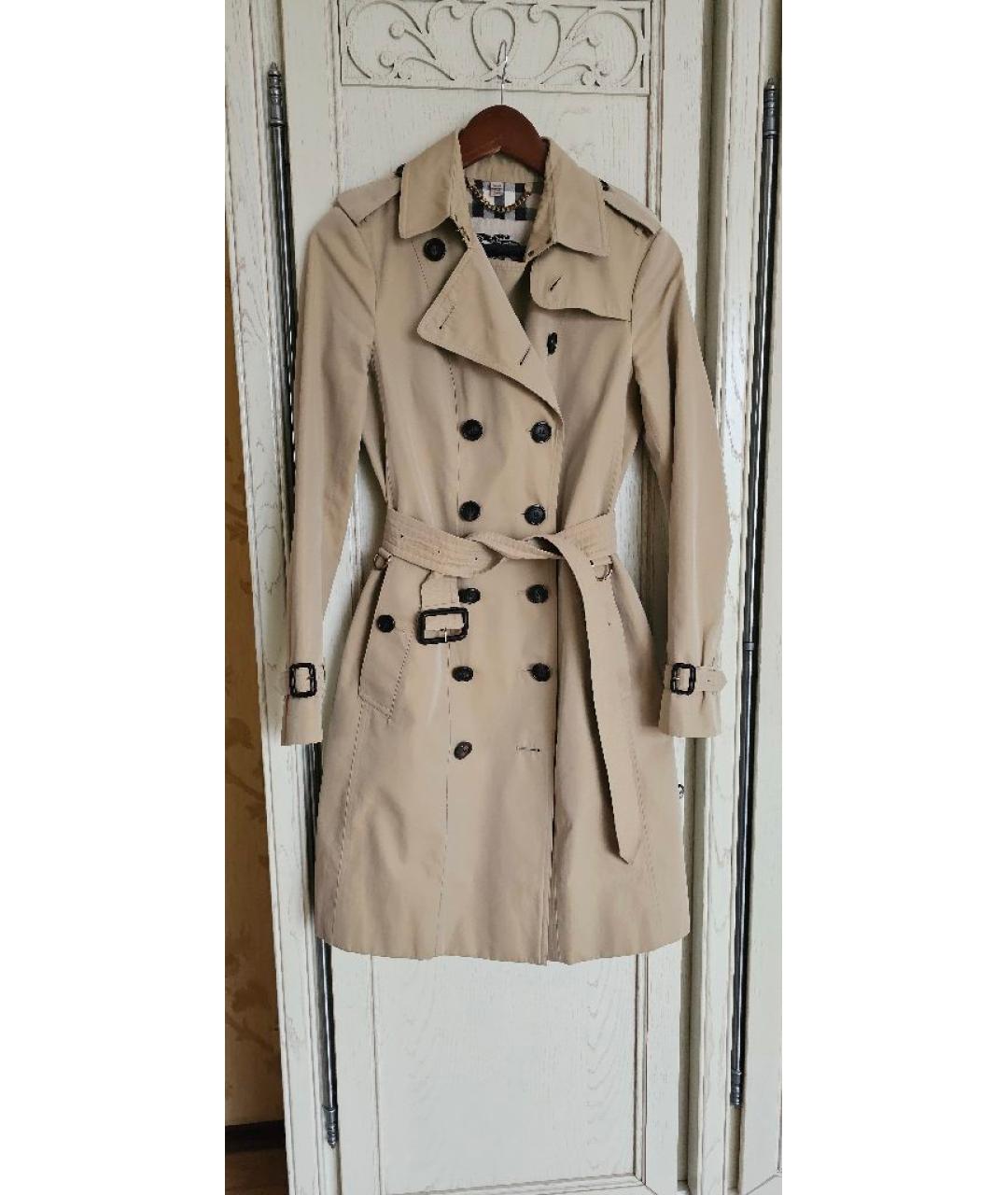 BURBERRY Бежевый хлопковый тренч/плащ, фото 10