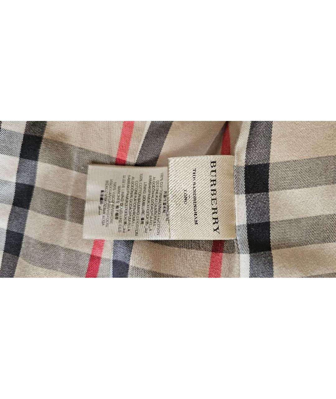 BURBERRY Бежевый хлопковый тренч/плащ, фото 8