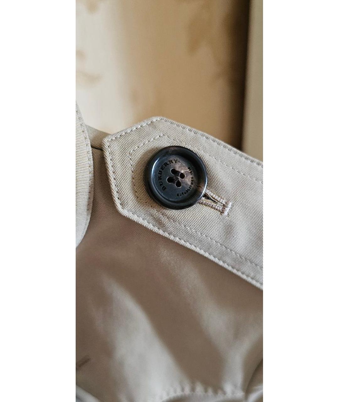 BURBERRY Бежевый хлопковый тренч/плащ, фото 4