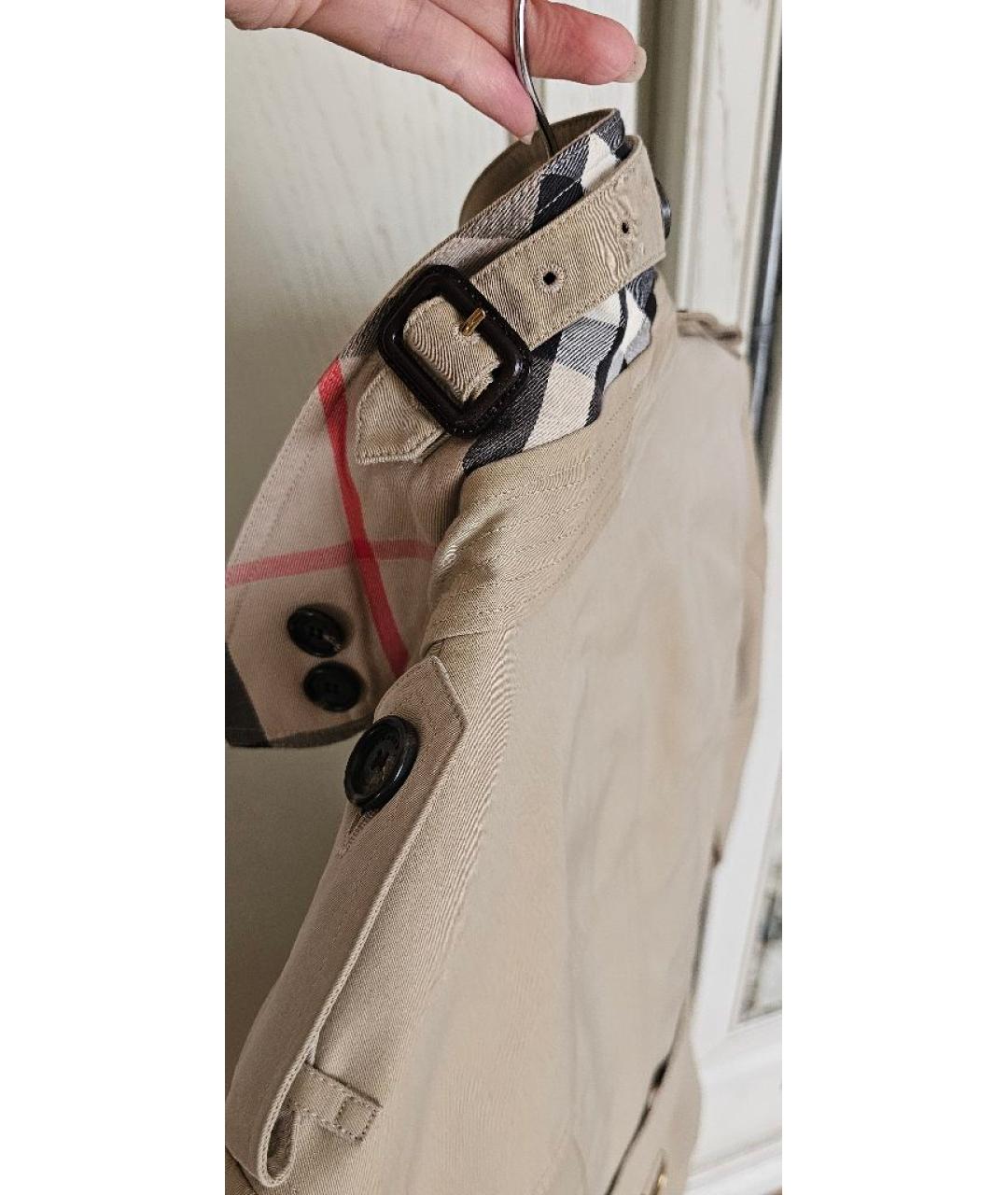 BURBERRY Бежевый хлопковый тренч/плащ, фото 9