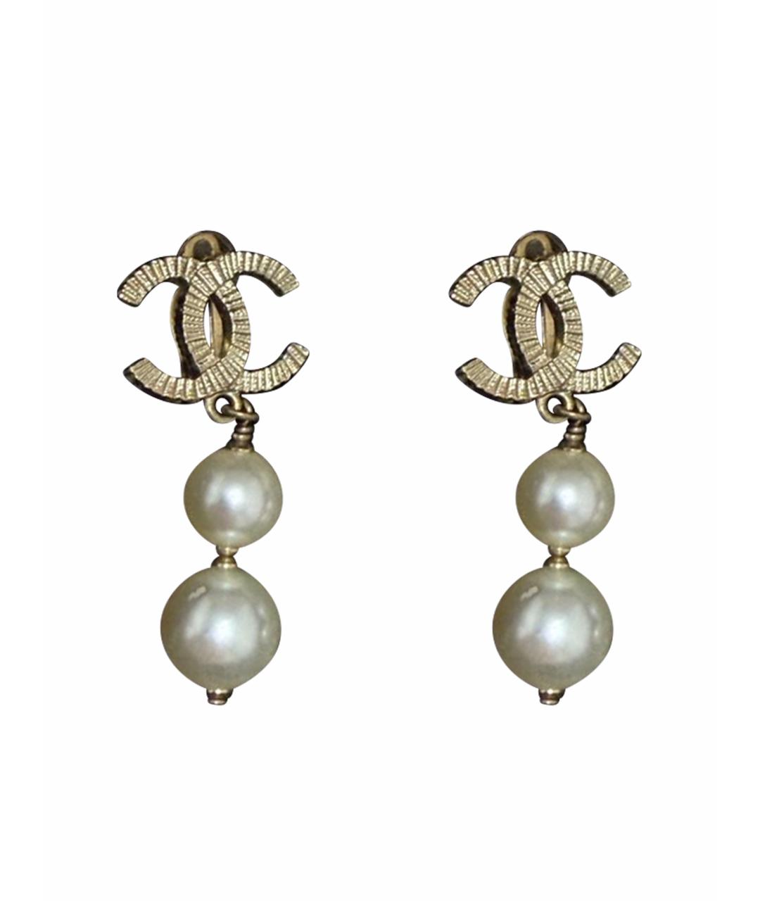 CHANEL Золотые клипсы, фото 1