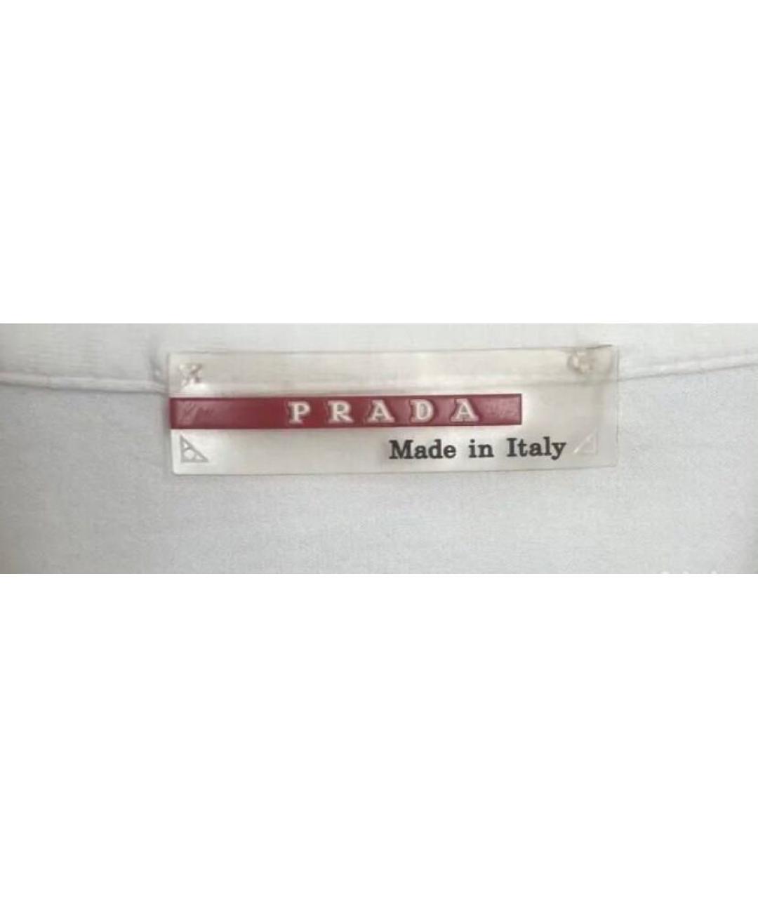 PRADA Белая синтетическая майка, фото 4