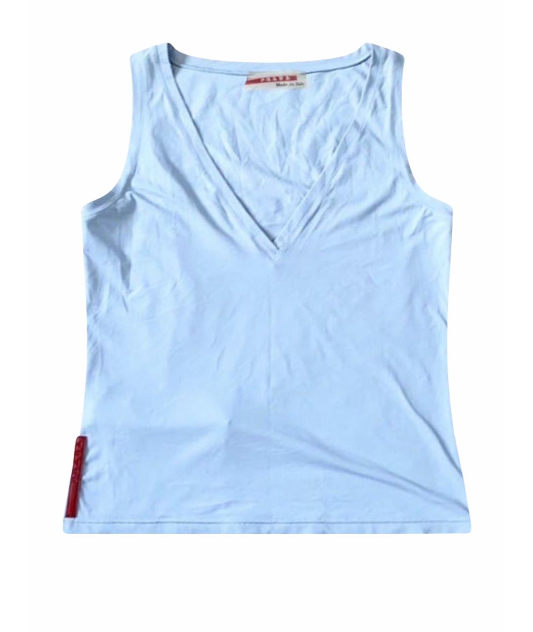 PRADA Белая синтетическая майка, фото 1