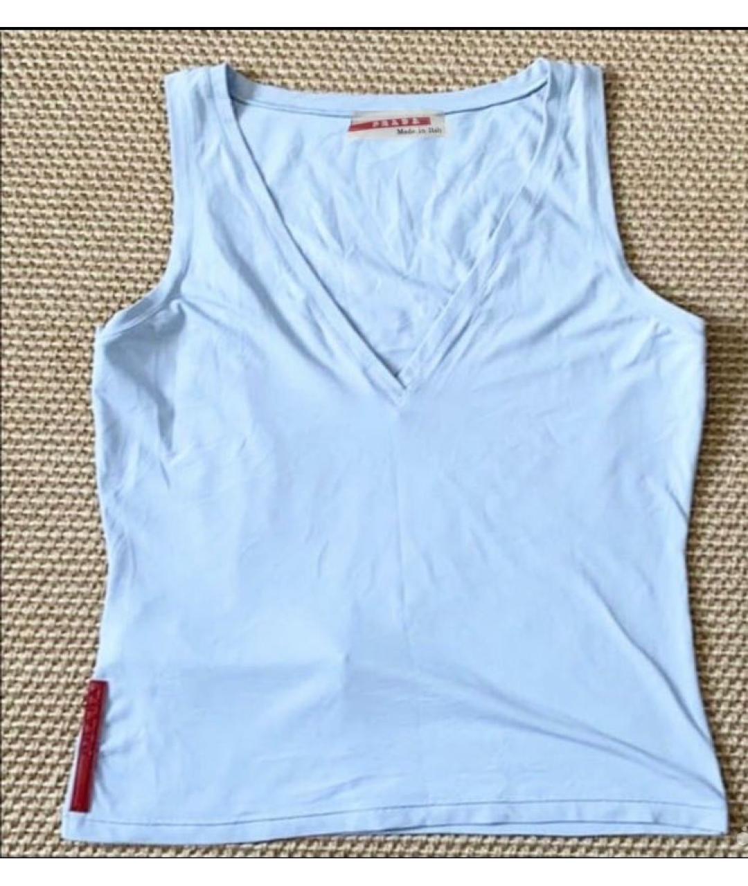 PRADA Белая синтетическая майка, фото 7