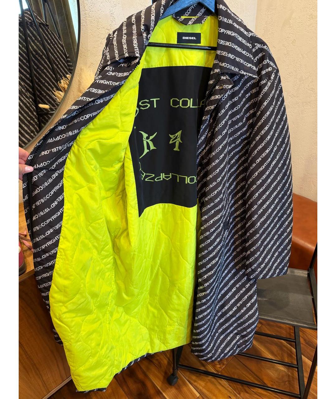 DIESEL Черный полиэстеровый тренч / плащ, фото 7