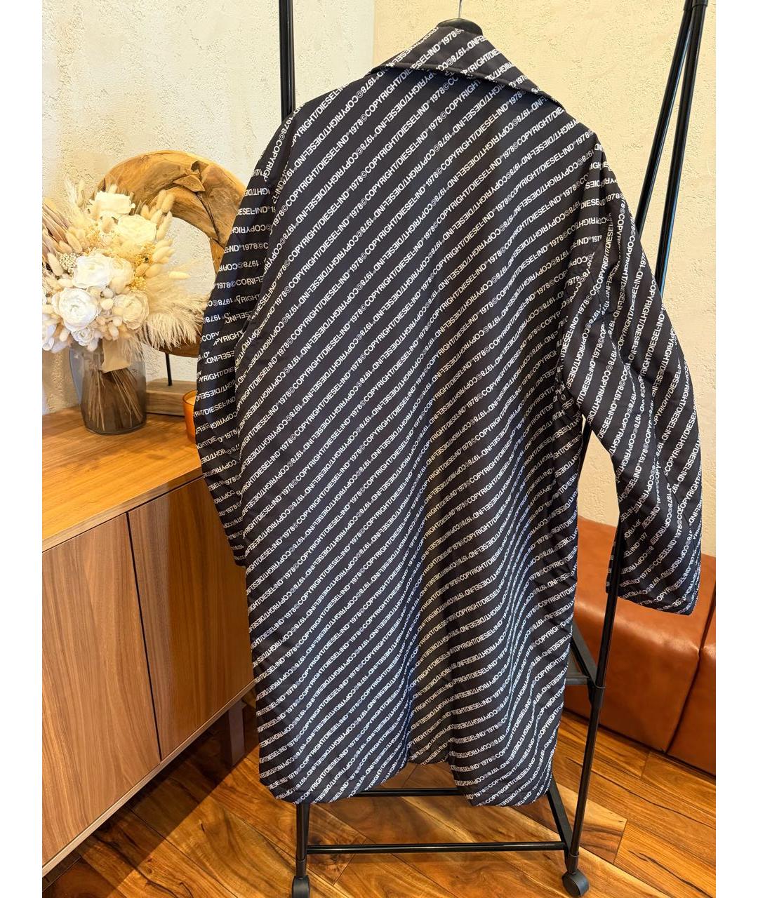 DIESEL Черный полиэстеровый тренч / плащ, фото 2