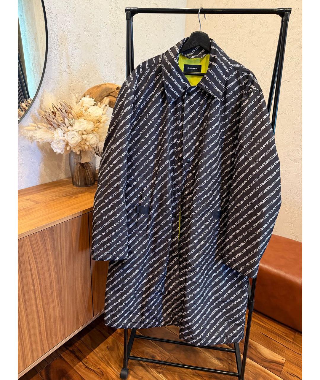 DIESEL Черный полиэстеровый тренч / плащ, фото 8