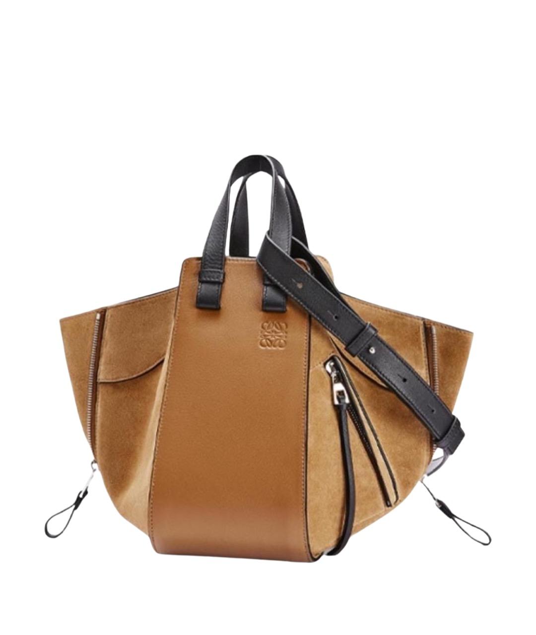 LOEWE Коричневая замшевая сумка через плечо, фото 1