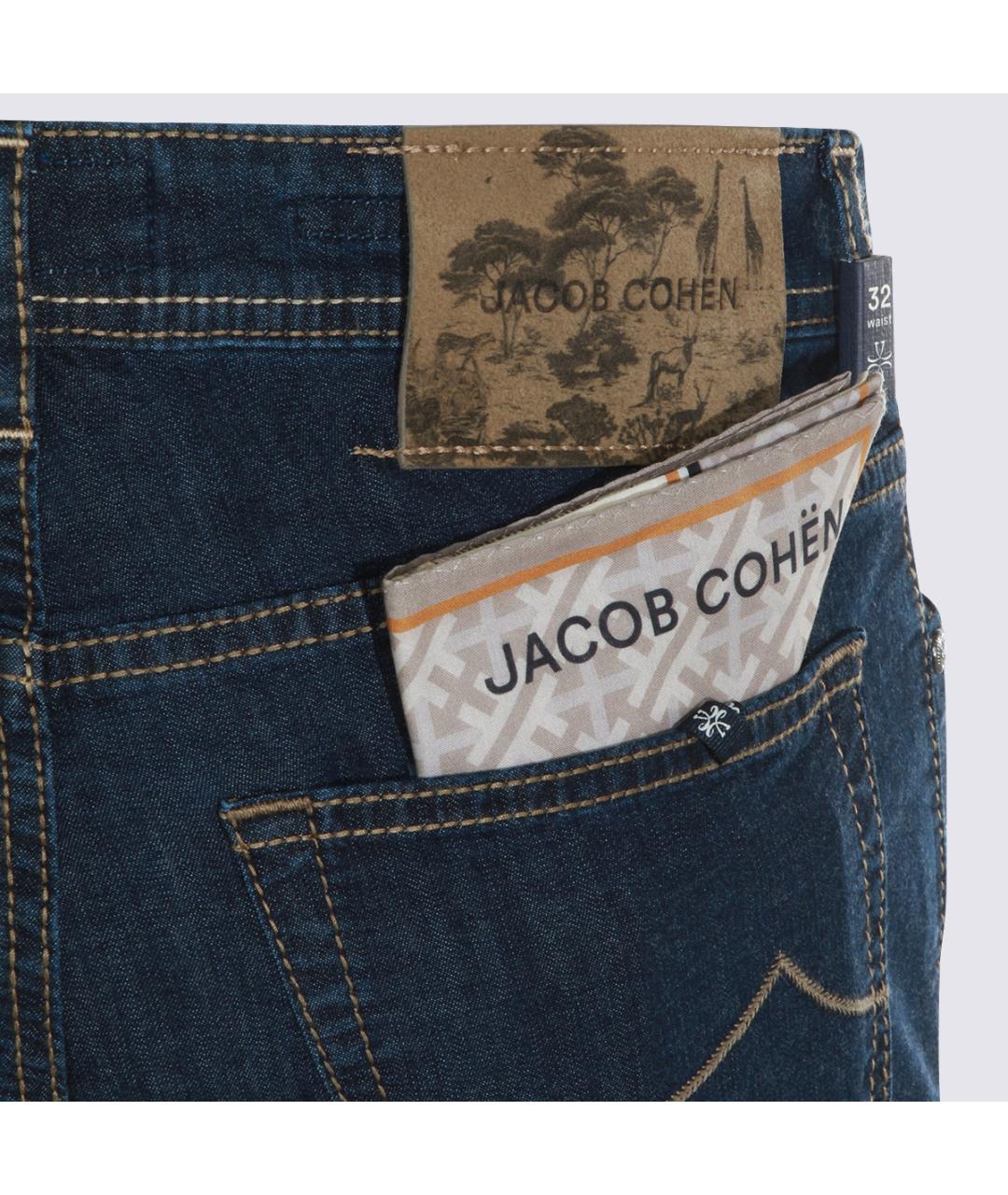 JACOB COHEN Синие хлопковые прямые джинсы, фото 4