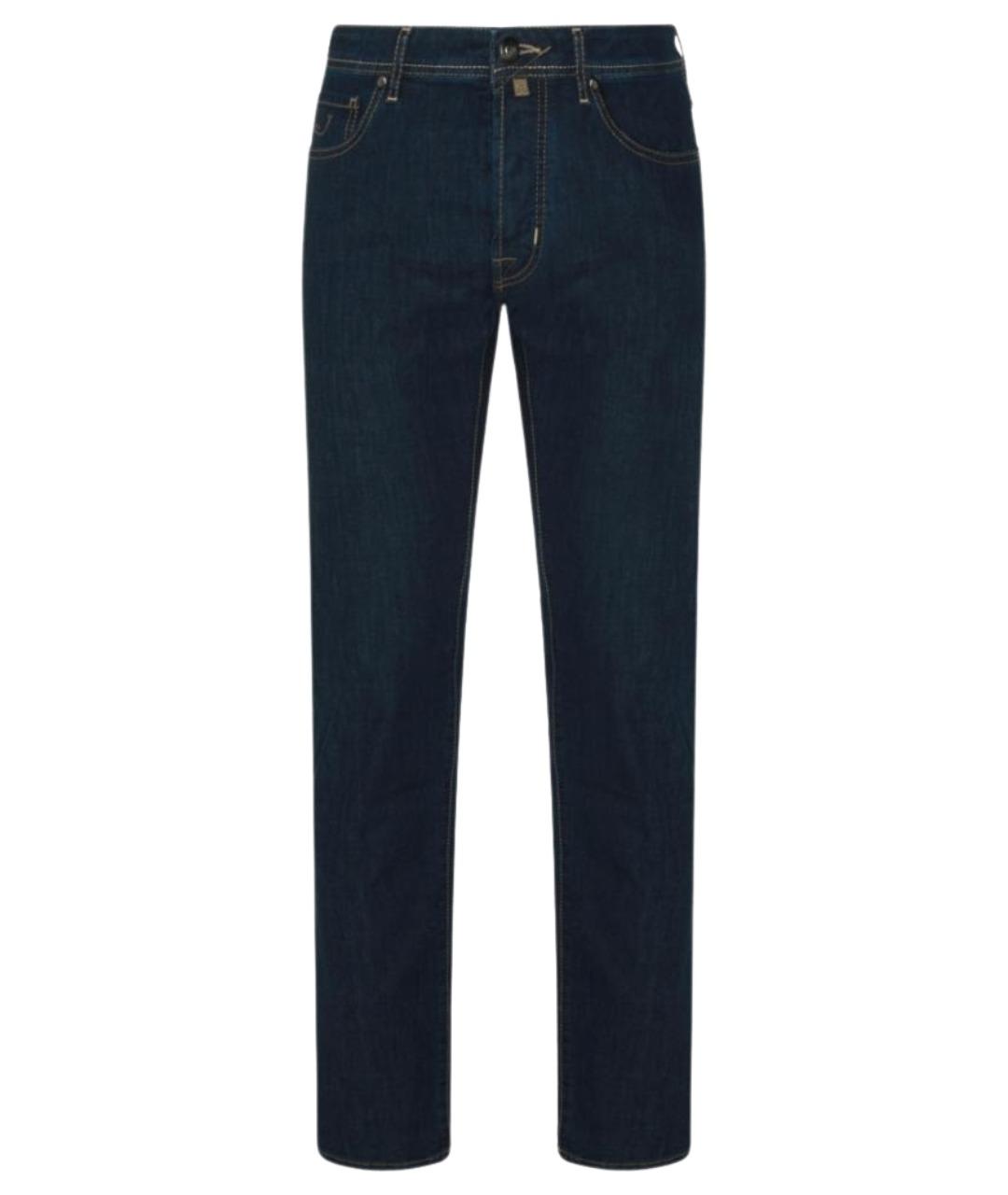JACOB COHEN Синие хлопковые прямые джинсы, фото 1