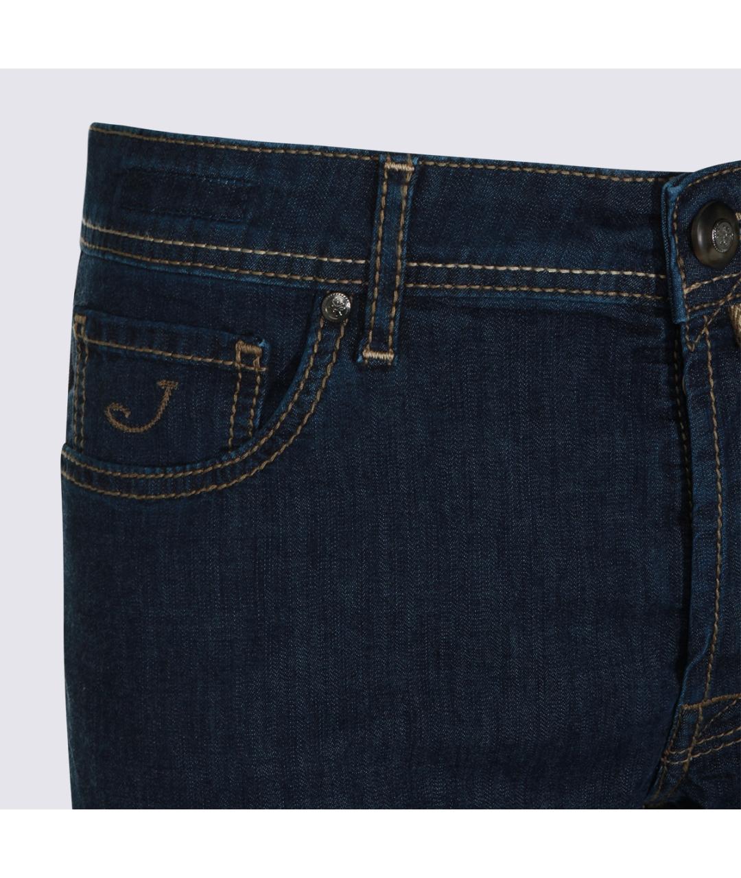 JACOB COHEN Синие хлопковые прямые джинсы, фото 3