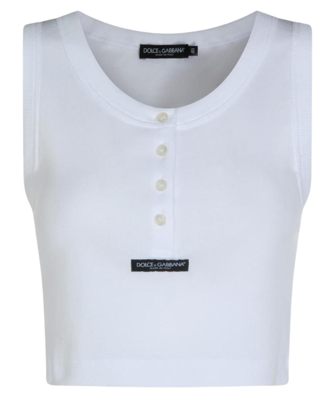 DOLCE&GABBANA Белая хлопковая майка, фото 1