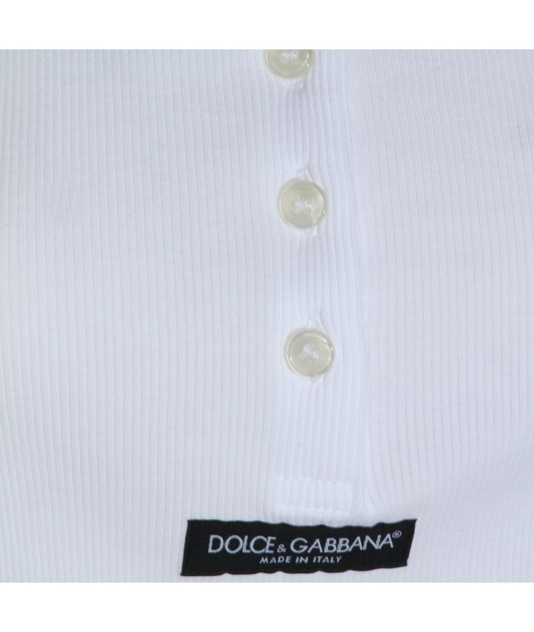 DOLCE&GABBANA Белая хлопковая майка, фото 3