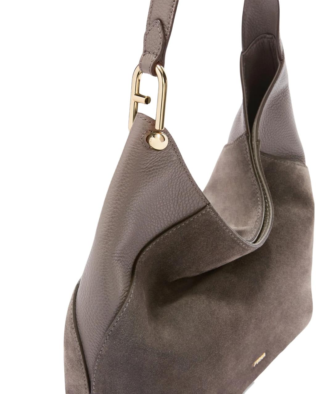 FURLA Серая замшевая сумка тоут, фото 3