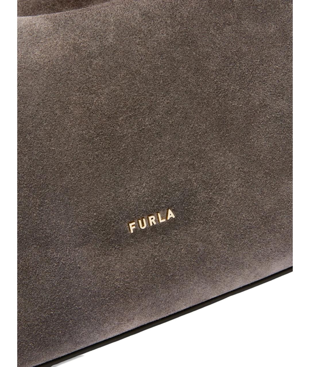 FURLA Серая замшевая сумка тоут, фото 4