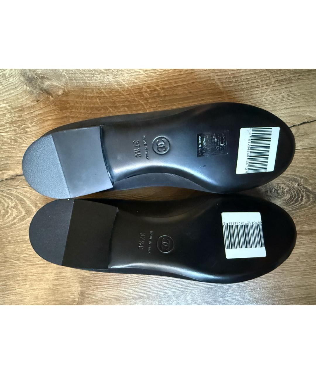 CHANEL Черные кожаные балетки, фото 5