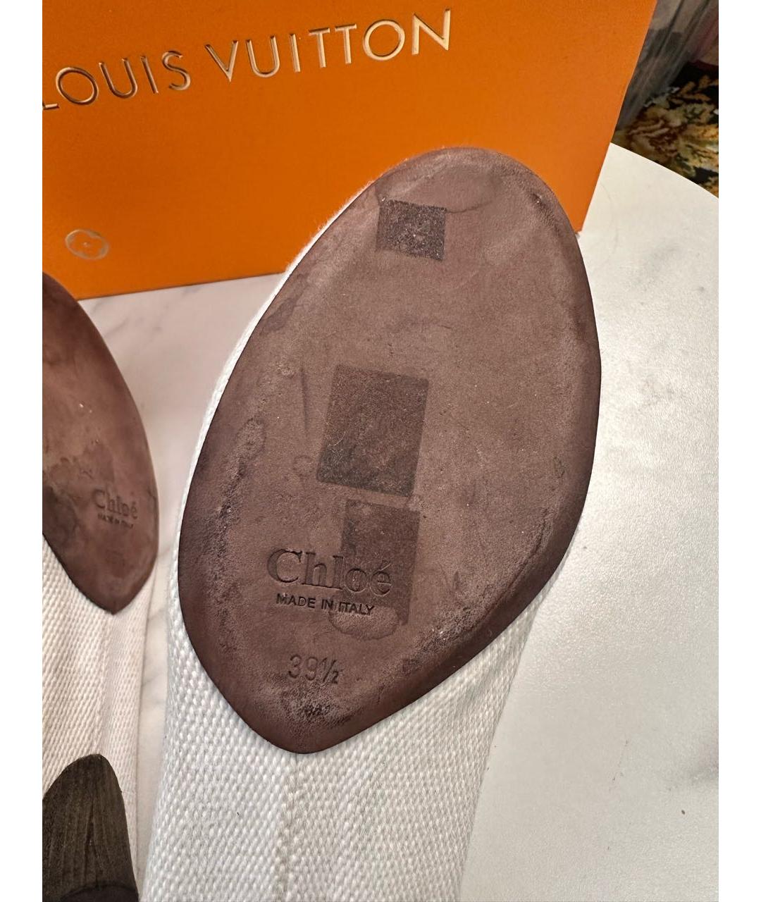 CHLOE Белые текстильные балетки, фото 5