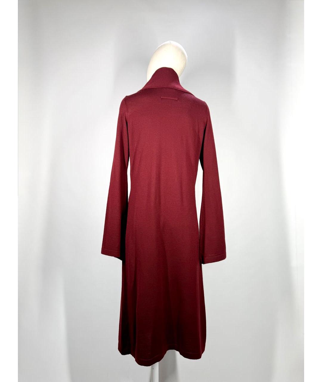 JEAN PAUL GAULTIER Бордовое шерстяное повседневное платье, фото 4