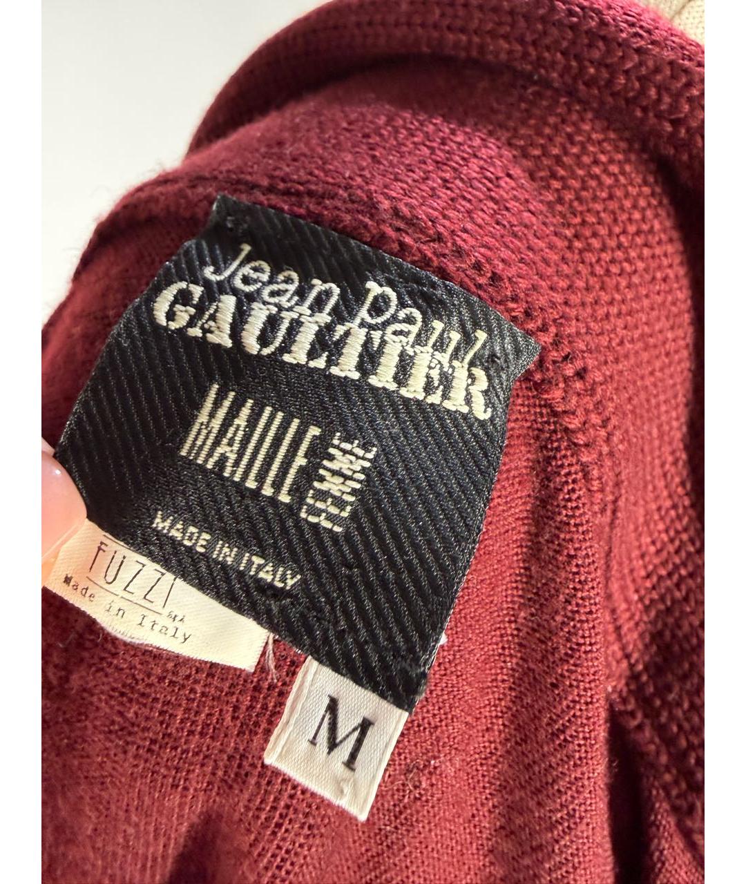 JEAN PAUL GAULTIER Бордовое шерстяное повседневное платье, фото 8