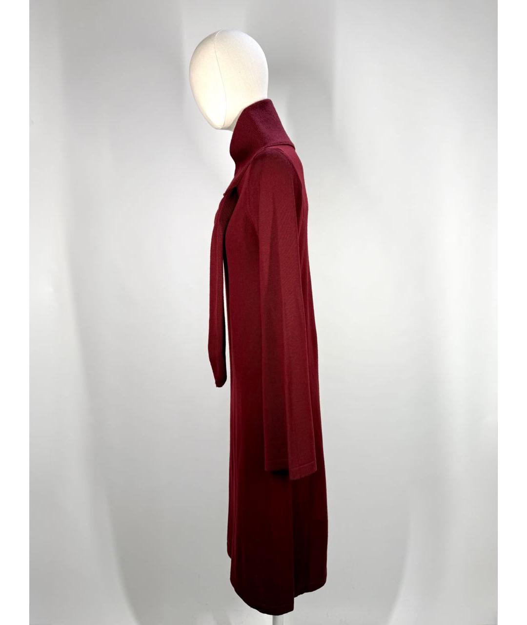 JEAN PAUL GAULTIER Бордовое шерстяное повседневное платье, фото 5