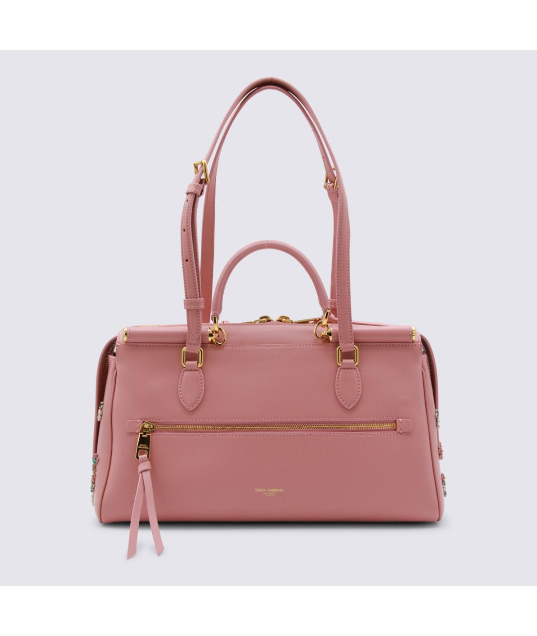 DOLCE&GABBANA Розовая кожаная сумка тоут, фото 3