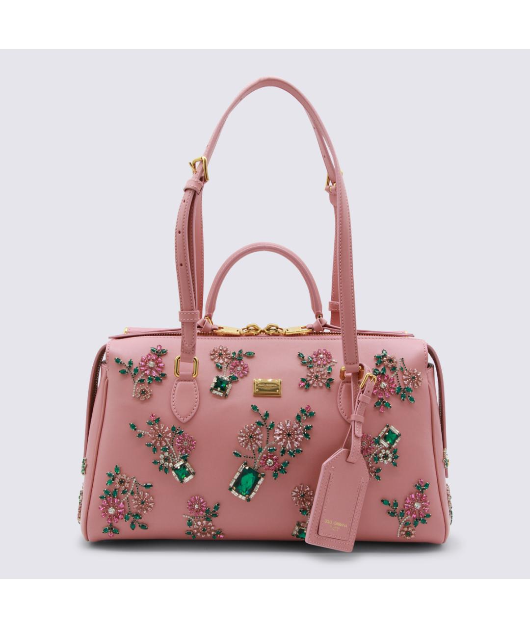 DOLCE&GABBANA Розовая кожаная сумка тоут, фото 5
