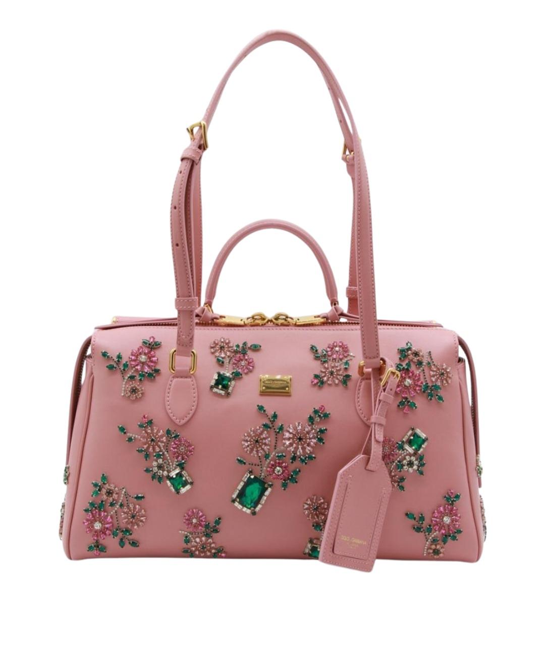 DOLCE&GABBANA Розовая кожаная сумка тоут, фото 1