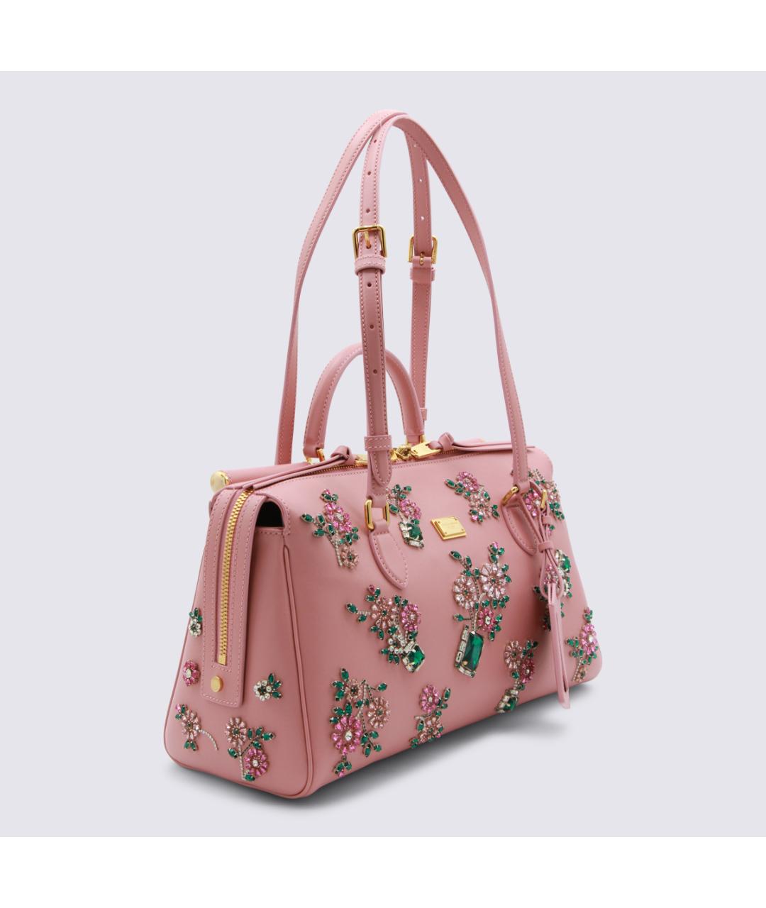 DOLCE&GABBANA Розовая кожаная сумка тоут, фото 2