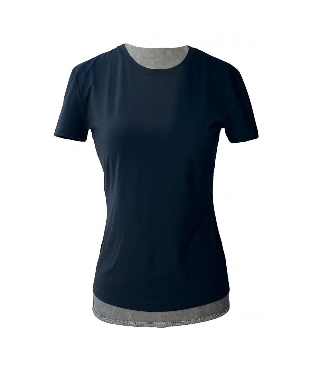 PRADA Черная хлопко-эластановая футболка, фото 8