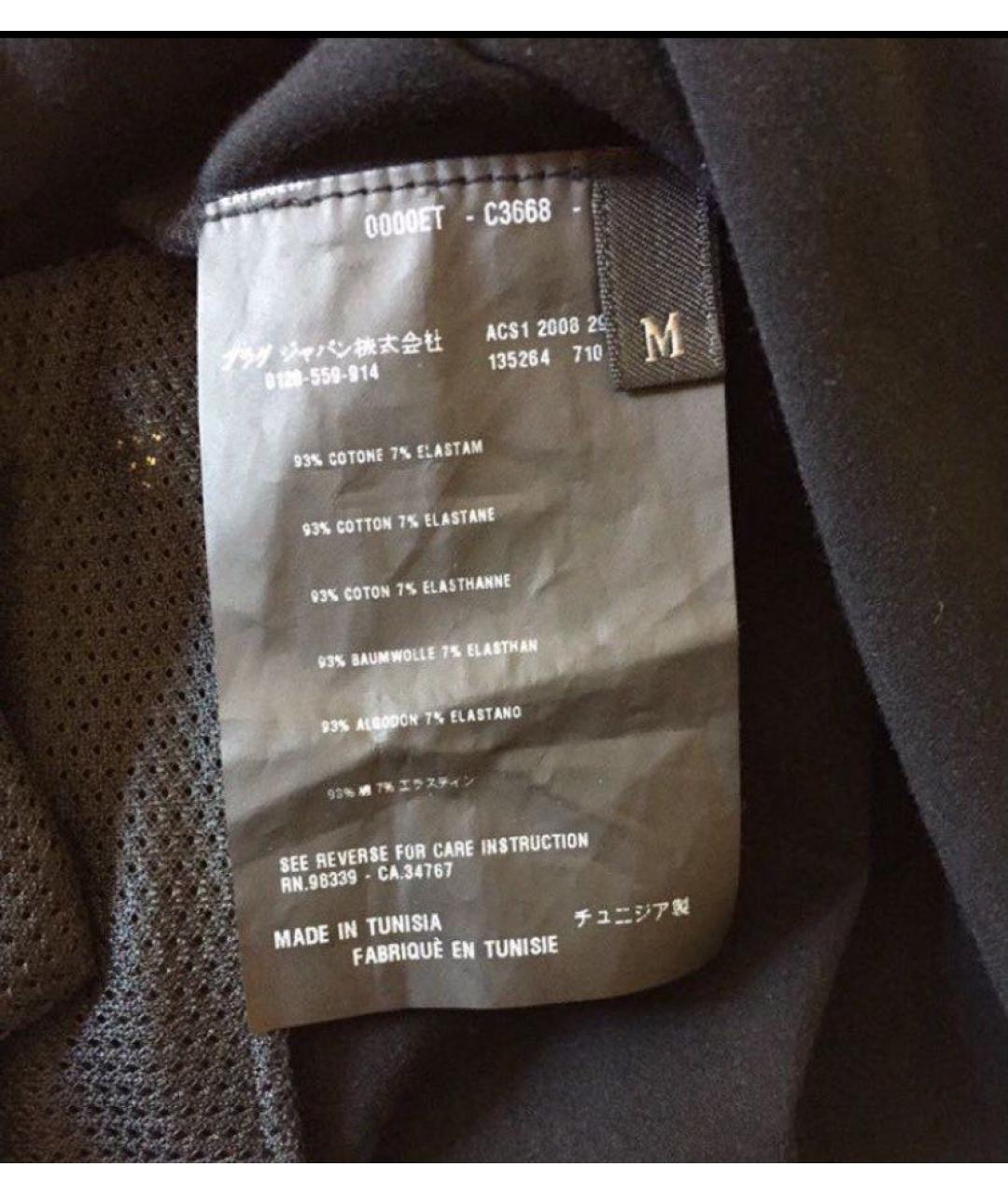 PRADA Черная хлопко-эластановая футболка, фото 4