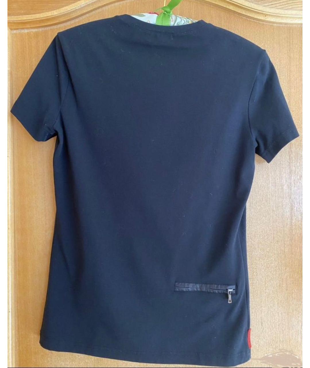 PRADA Черная хлопко-эластановая футболка, фото 3