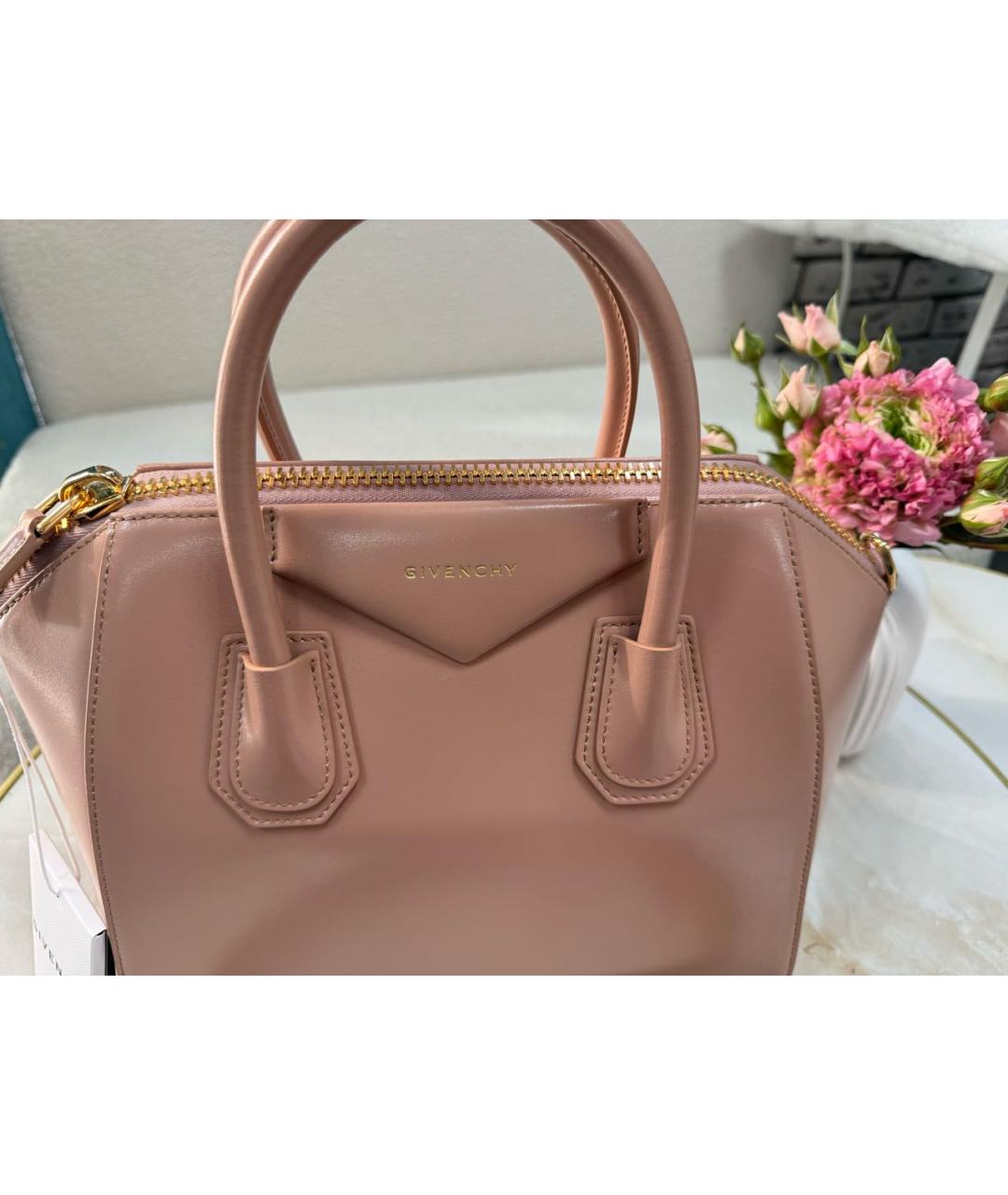 GIVENCHY Розовая кожаная сумка с короткими ручками, фото 7