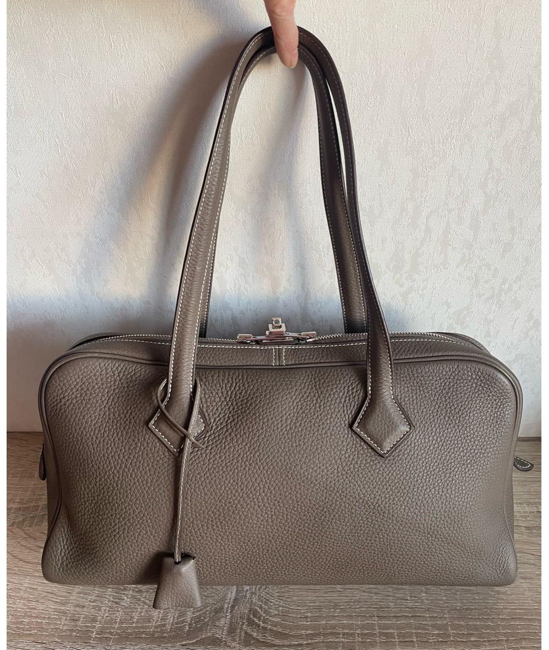 HERMES Бежевая кожаная сумка через плечо, фото 6