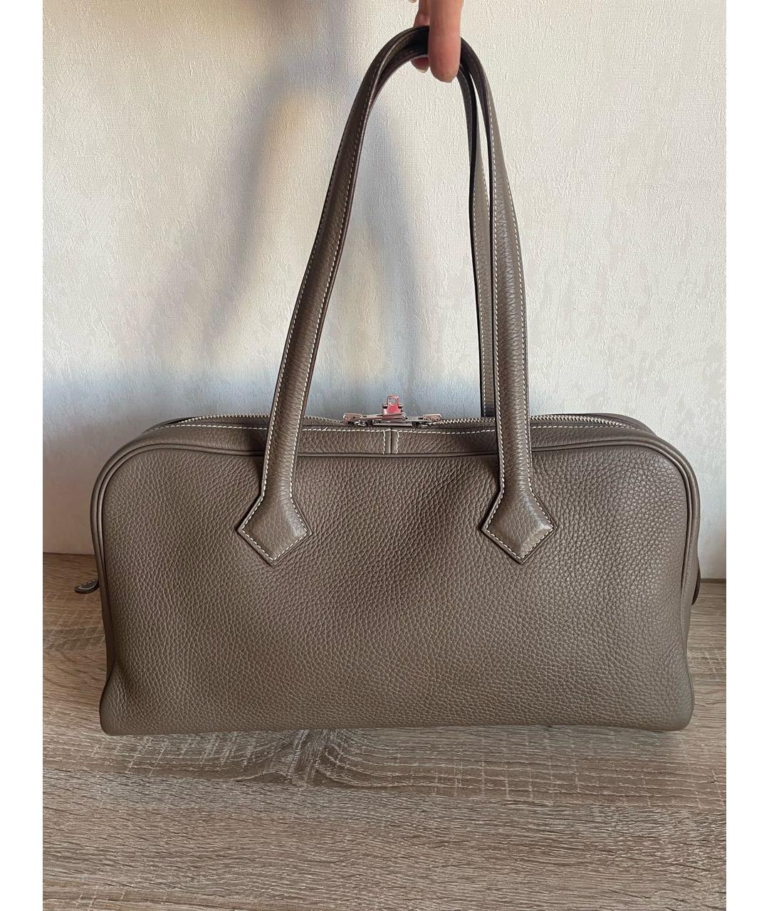 HERMES Бежевая кожаная сумка через плечо, фото 2