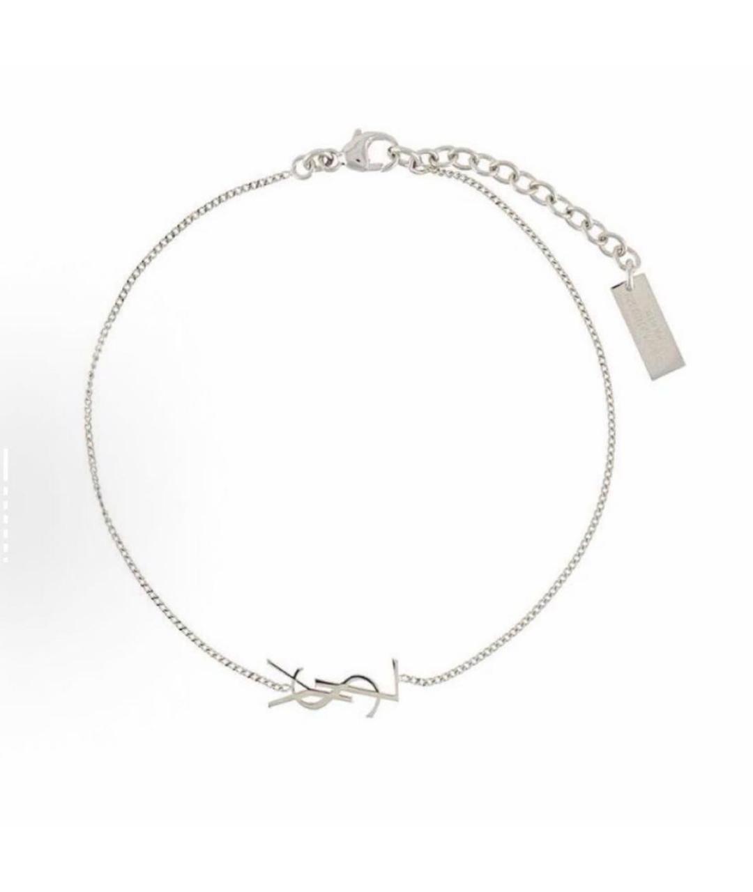 SAINT LAURENT Серебрянный латунный браслет, фото 5