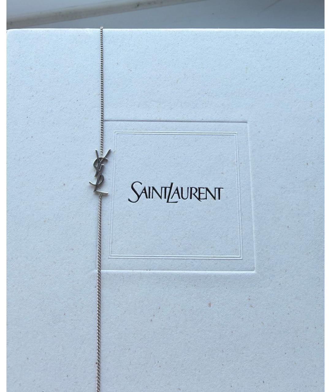 SAINT LAURENT Серебрянный латунный браслет, фото 3